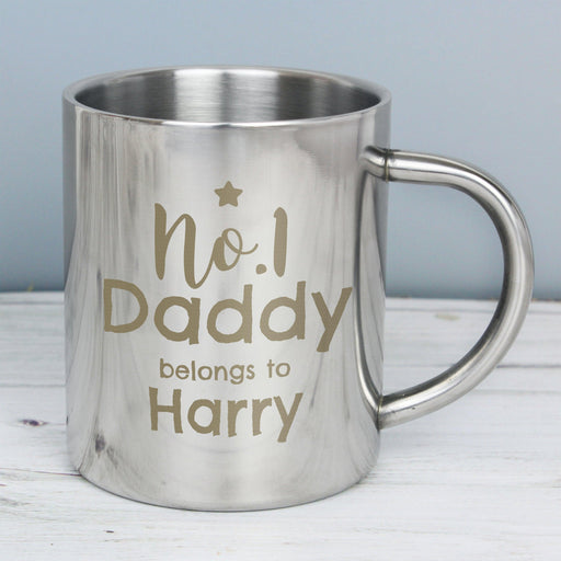 Personalised No.1 Daddy Stainless Steel Mug