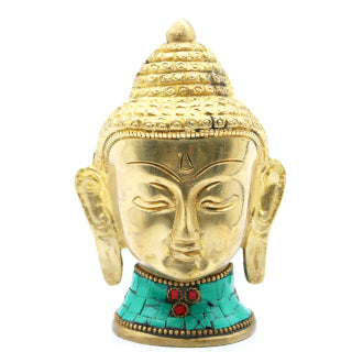 Buddha Head Brass Figurine