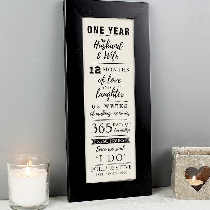 Personalised 1st Anniversary Printed Frame From Pukkagifts.uk