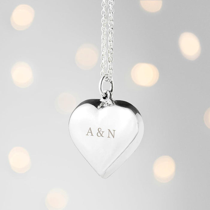 Personalised 925 Sterling Silver Heart Necklace
