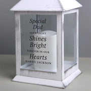 Personalised 'Your Light Shines Bright' Memorial White Lantern