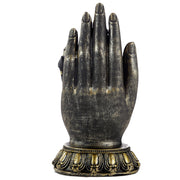 Purple, Gold and Black Ganesh Sitting in Buddha Hand Statue