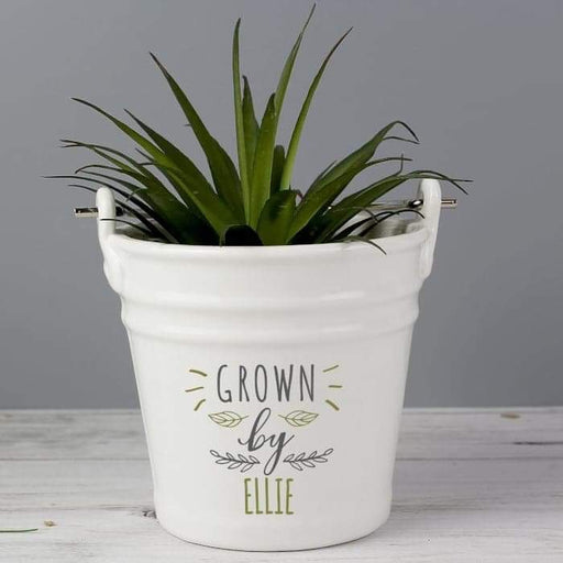 Personalised Grown By Porcelain Planter - Myhappymoments.co.uk