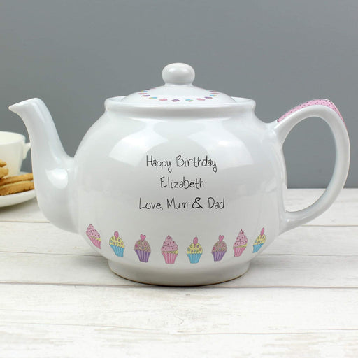 Personalised Cupcake Teapot - Myhappymoments.co.uk