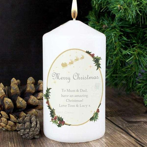 Personalised Traditional Merry Christmas Candle - Myhappymoments.co.uk