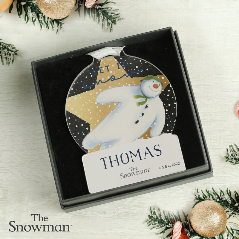 Personalised The Snowman Snow Globe Acrylic Decoration