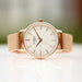 Handwriting Engraving Ladies Architect Blanc Watch With Rose Gold Mesh Strap