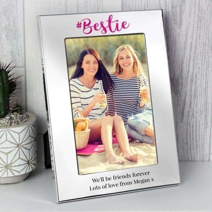 Personalised #Bestie Silver Photo Frame 4x6