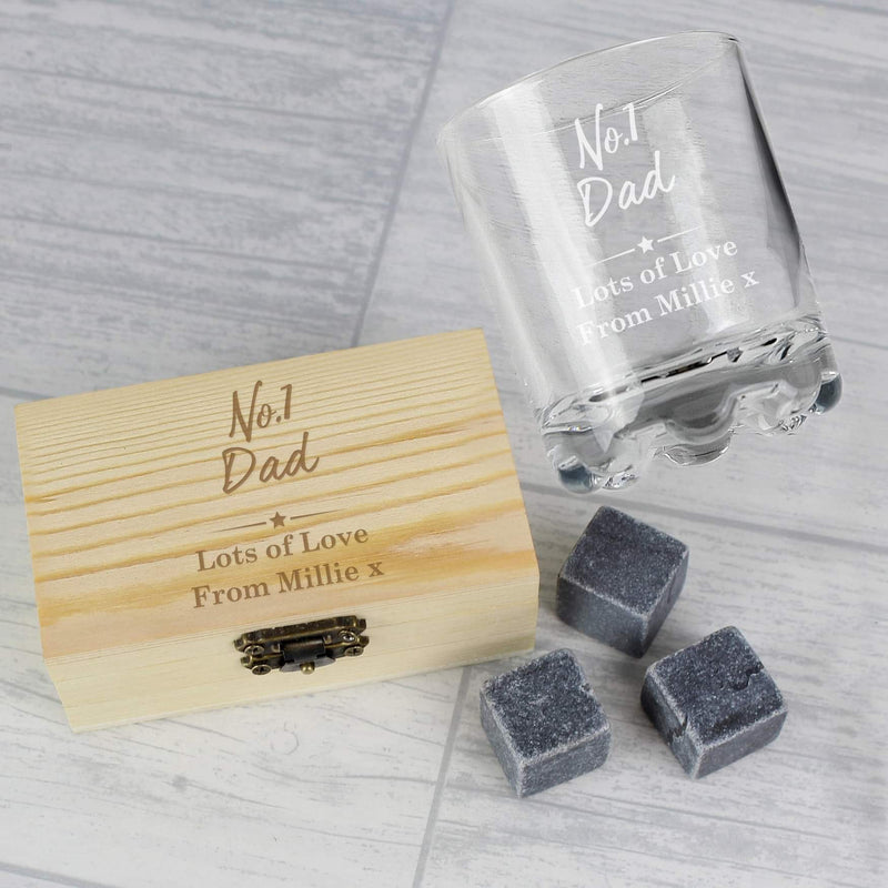 Personalised No.1 Whisky Stones & Glass Set