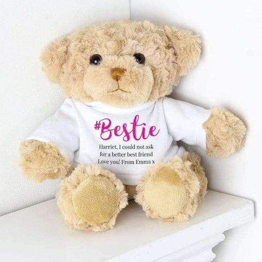 Personalised #Bestie Teddy Bear - Myhappymoments.co.uk