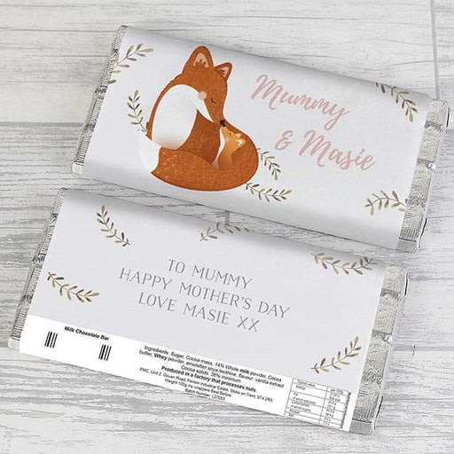 Personalised Mummy and Me Fox Chocolate Bar - Myhappymoments.co.uk
