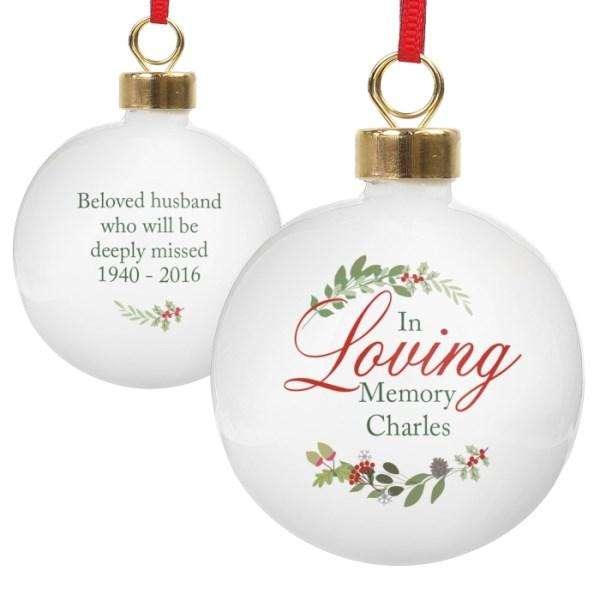 Personalised In Loving Memory Wreath Bauble - Myhappymoments.co.uk