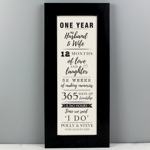 Personalised 1st Anniversary Printed Frame From Pukkagifts.uk
