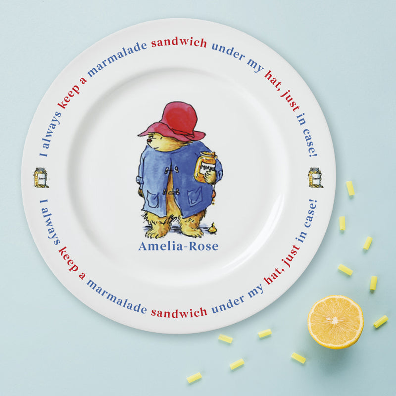 Personalised Paddington Bear Marmalade Sandwich Plate