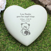 Personalised Teddy Bear Heart Memorial - Myhappymoments.co.uk