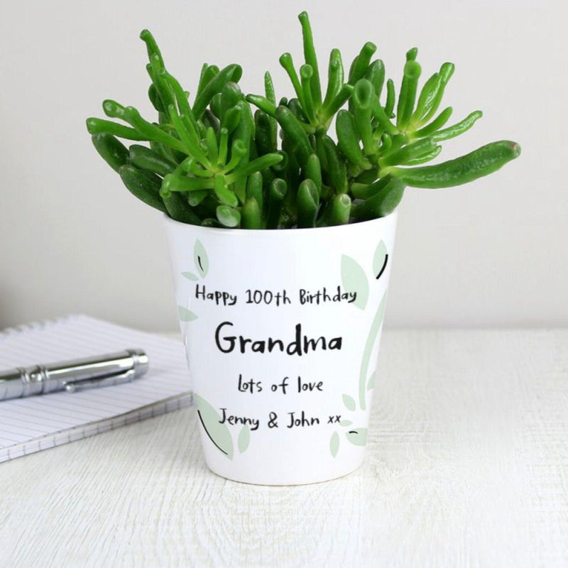 Personalised 100th Birthday Plant Pot