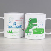 Personalised Be Roarsome Dinosaur Plastic Mug - Myhappymoments.co.uk