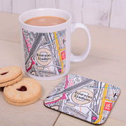 Football Club Stadium Map Mug and Coaster Gift Set