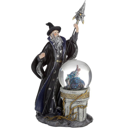 Spirit of the Sorcerer - Ice Dragon Wizard Snow Globe Waterball Figurine