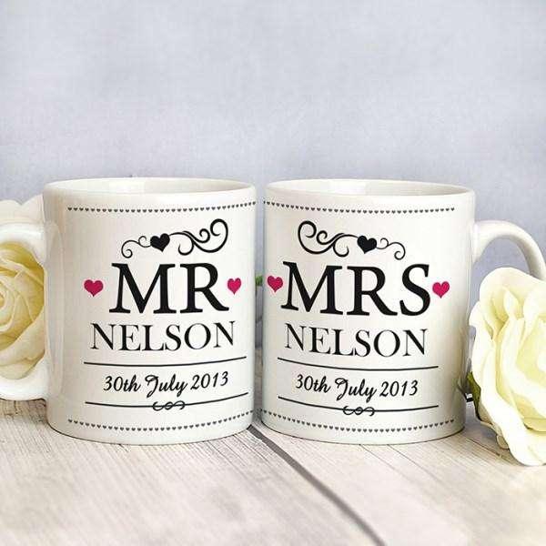 Personalised Mr And Mrs Mug Set - Myhappymoments.co.uk