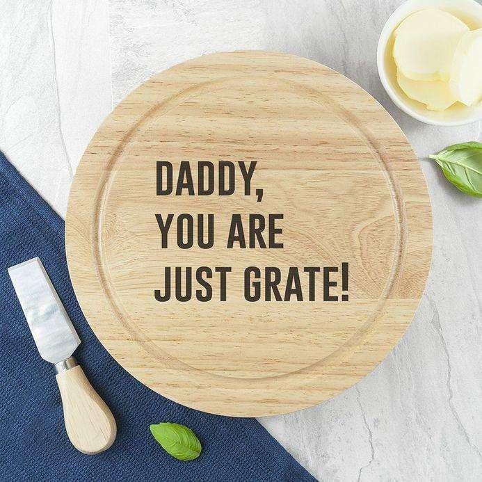 Engraved Any Message Round Cheese Board Set