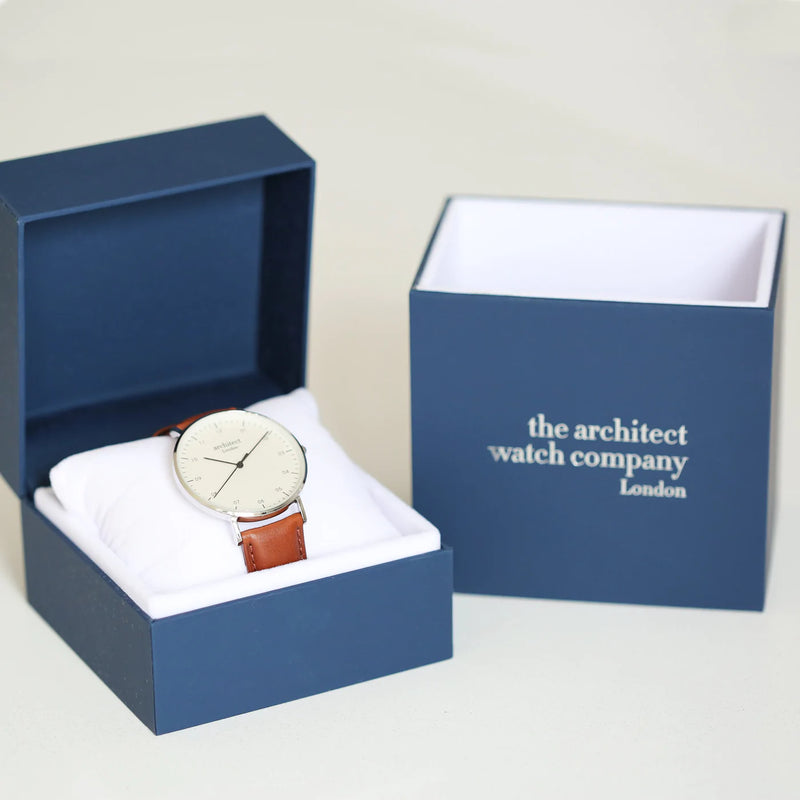 Handwriting Engraving Men's Architect Zephyr Watch With Walnut Strap