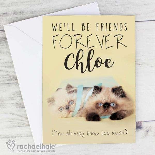 Personalised Rachael Hale Friends Forever Cat Card - Myhappymoments.co.uk