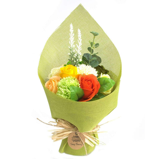 Standing Soap Flower Bouquet - Green Yellow - Myhappymoments.co.uk
