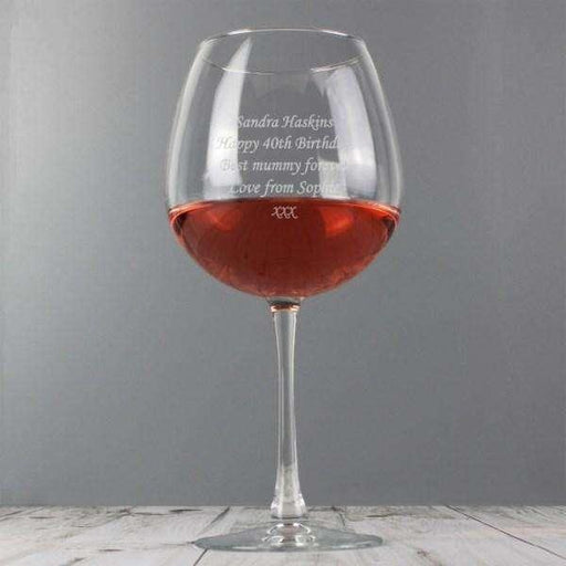 Personalised Bottle of Wine Glass - Myhappymoments.co.uk