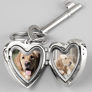 Personalised Paw Print Heart Photo Frame Keyring, Cat & Dog Lover Gift