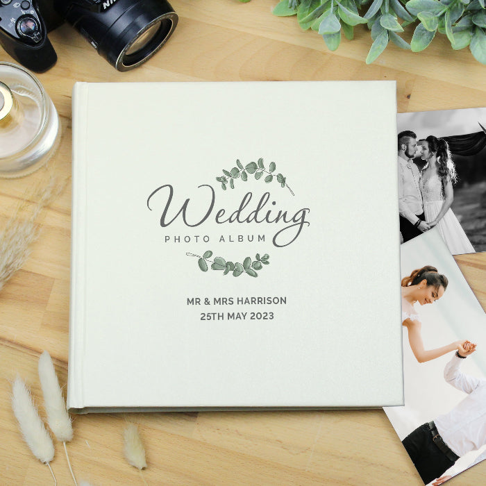 Personalised Botanical Wedding Square Photo Album