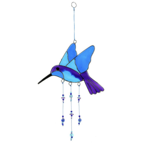 Blue and Purple Hummingbird Suncatcher