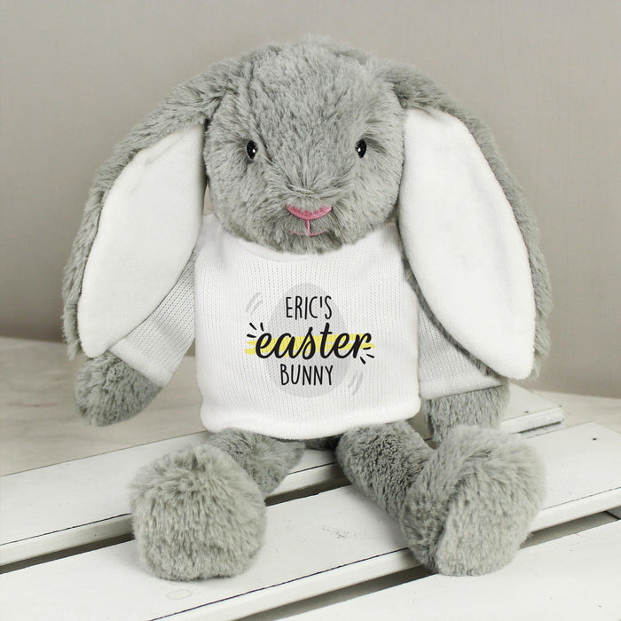 Personalised Easter Bunny Rabbit In T-Shirt Soft Toy