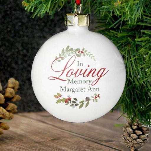 Personalised In Loving Memory Wreath Bauble - Myhappymoments.co.uk