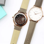 Personalised Ladies Architect Blanc Watch With Light Grey Strap
