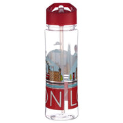 Reusable 550ml Plastic Water Bottle with Flip Straw - London Panorama