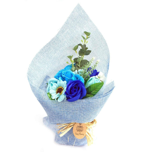 Standing Soap Flower Bouquet - Blue - Myhappymoments.co.uk