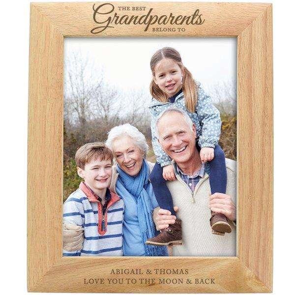 Personalised 8x10 'The Best Grandparents' Wooden Frame - Myhappymoments.co.uk
