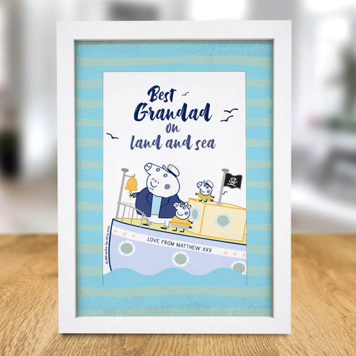 Personalised Peppa Pig™ Best Grandad A4 Framed Print