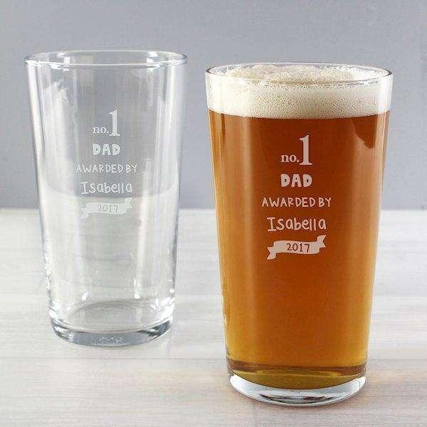 Personalised no.1 Awarded By Pint Glass - Myhappymoments.co.uk