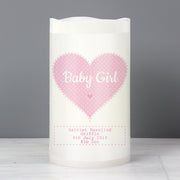 Personalised Stitch & Dot Baby Girl Nightlight LED Candle