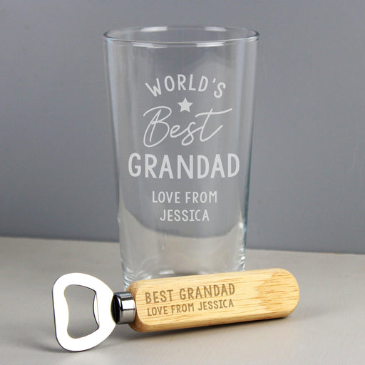Personalised World’s Best Pint Glass & Bottle Opener