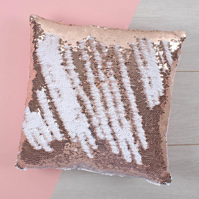 Rose Gold Reversible Sequin Cushion