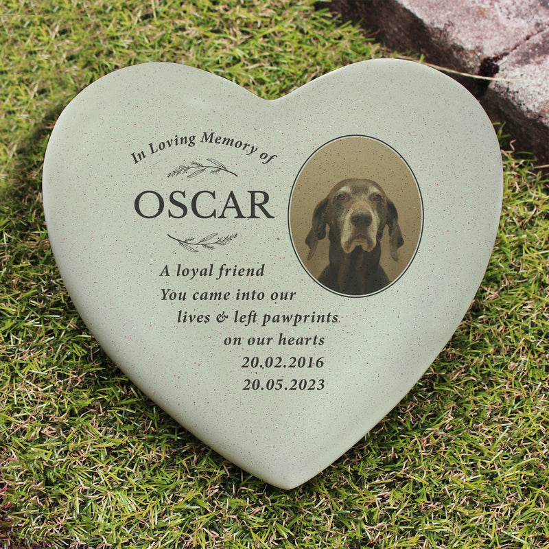 Personalised In Loving Memory Photo Upload Heart Memorial Grave Stone