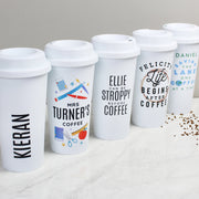 Personalised 'Life Begins After Coffee' Double walled Travel Mug