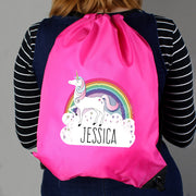 Personalised Unicorn Pink Swim & Kit Bag