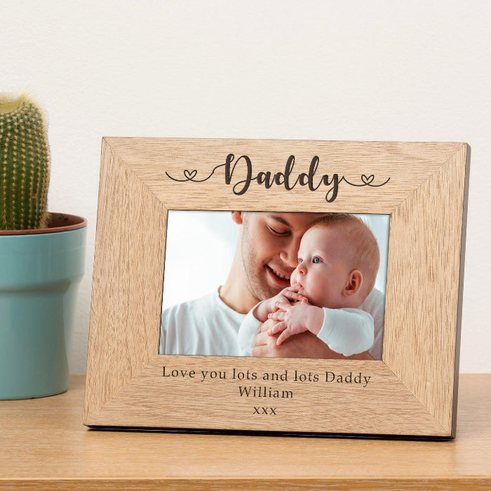 Engraved Daddy Wooden Photo Frame