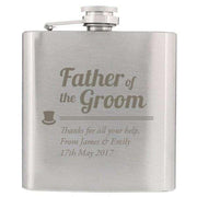Personalised Father of the Groom Hip Flask - Myhappymoments.co.uk