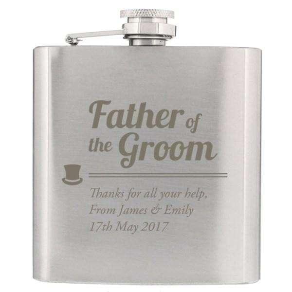 Personalised Father of the Groom Hip Flask - Myhappymoments.co.uk