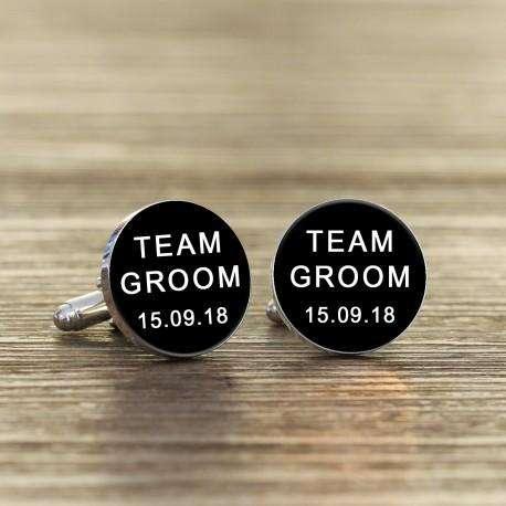 Personalised Engraved Team Groom Wedding Cufflinks - Myhappymoments.co.uk